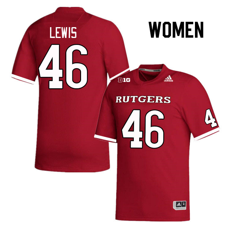 Women #46 Kareem Lewis Rutgers Scarlet Knights College Football Jerseys Stitched Sale-Scarlet - Click Image to Close